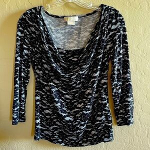 MICHAEL Kors petite small black m white lace print